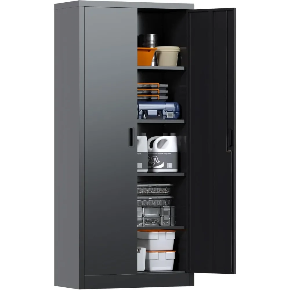 

Metal Garage Storage Cabinet with Lock, Steel Lockable File Cabinet Adjustable Shelves for Office,Home,Garage, Storage