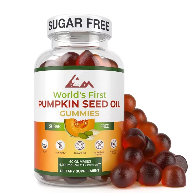 

Sugar free pumpkin seed oil gummies promote hair growth, youthful skin, prostate health, immune and urinary tract support