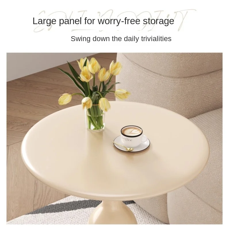 Realife European Style Bedside Cabinet Simple Modern Home Bedroom Iron Small Round Cream Edge Replacement Creative Storage Rack