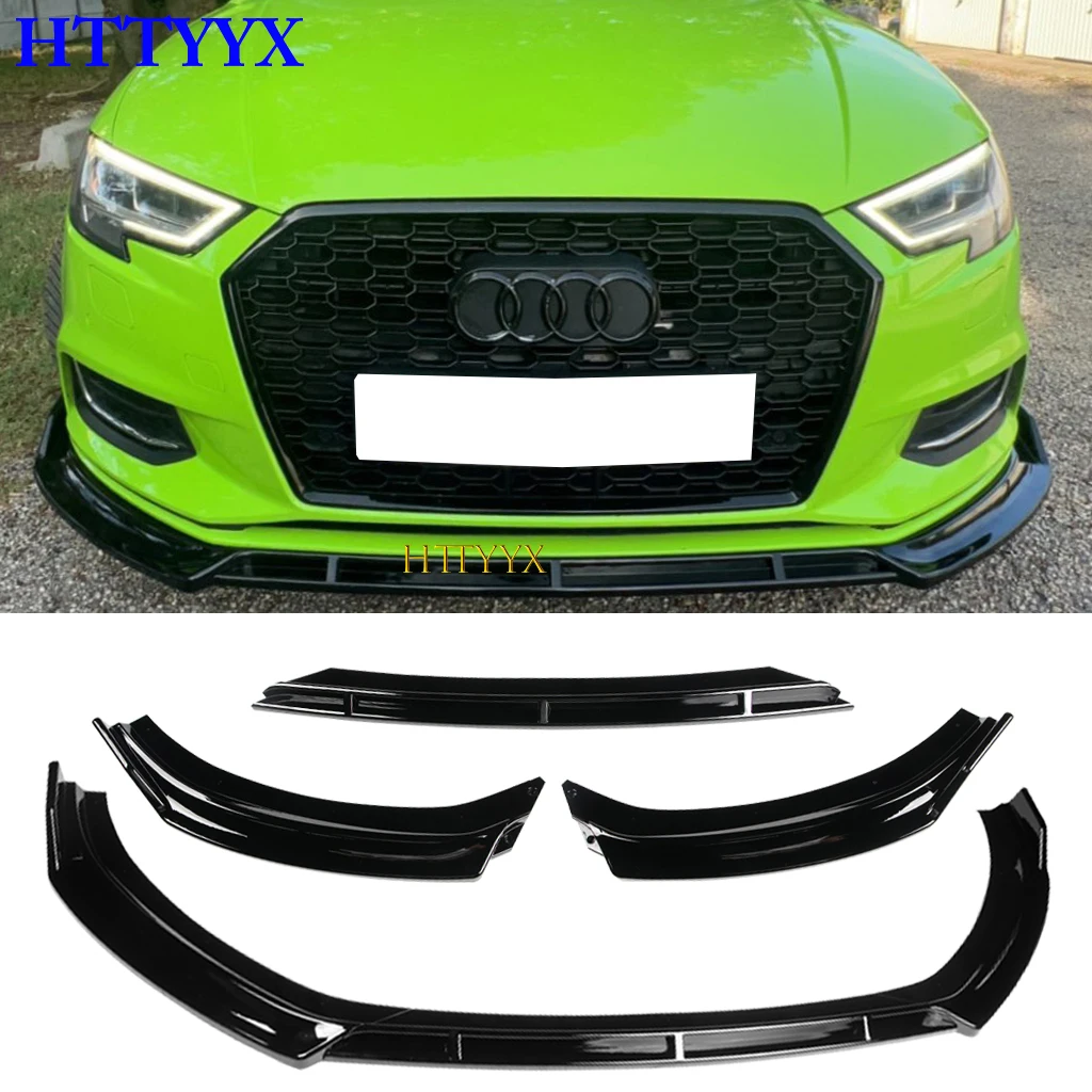 For Audi A3 8V Standard Edition 2017 2018 2019 2020 Car Front Bumper Splitter Lip Diffuser Body Kit Spoiler Guard(Not S-LINE )