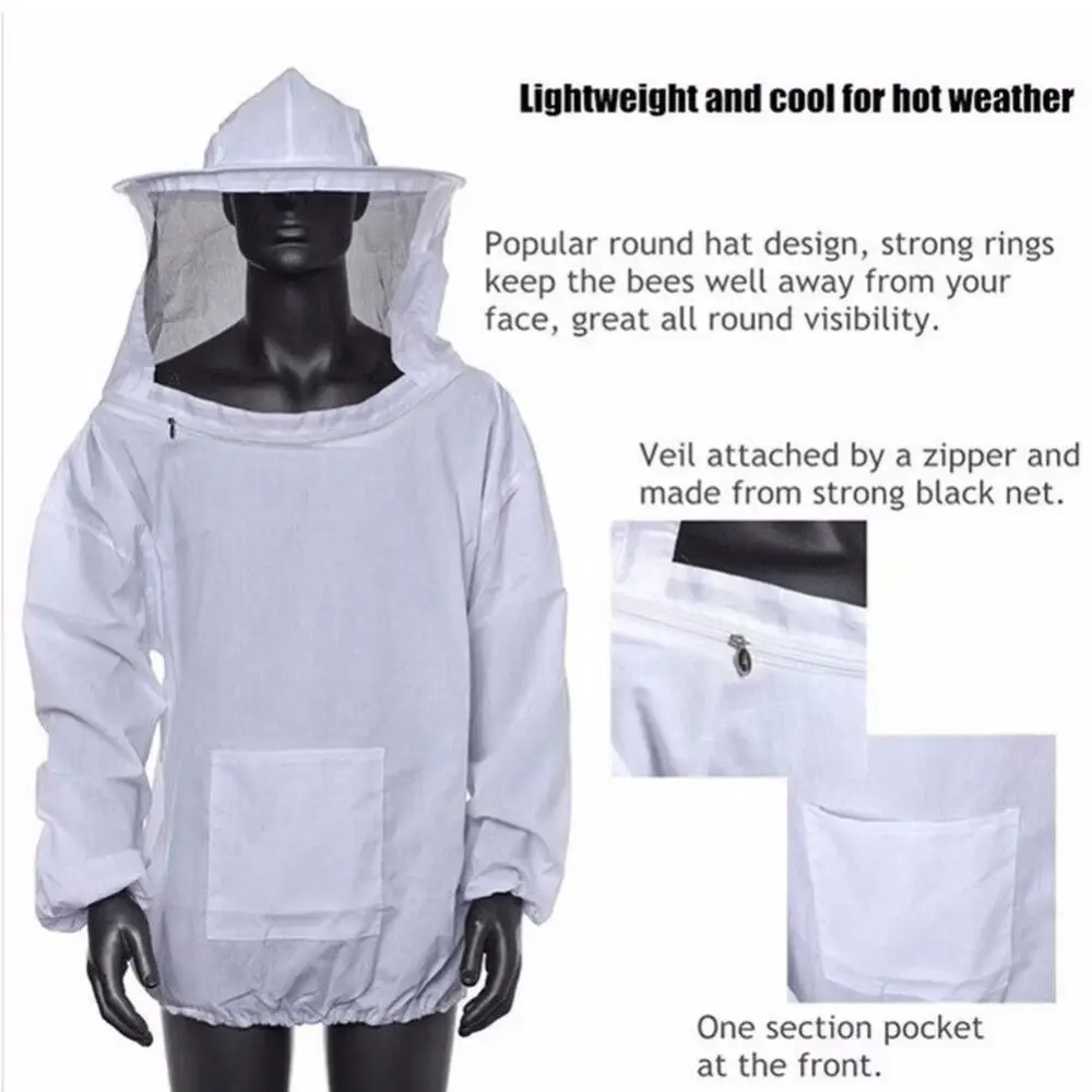 New Lightweight Beekeeping Jacket Protective Hat Sleeve Beekeeper Suit Apiculture Equipment for Beekeeping Apiculture view 5