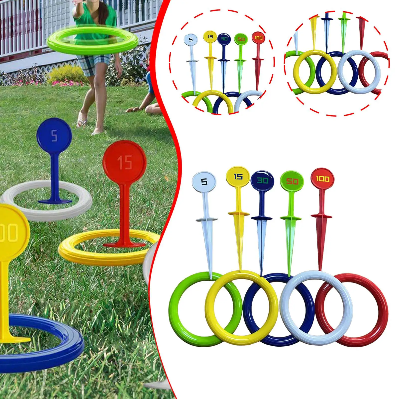 แหวนเด็กโยนชุดเกม 14 ซม.Dia การศึกษาของเล่นโยนและ Active Play ชุดสําหรับชายหาดกลางแจ้งวันเกิด PARTY Supplies ในร่ม