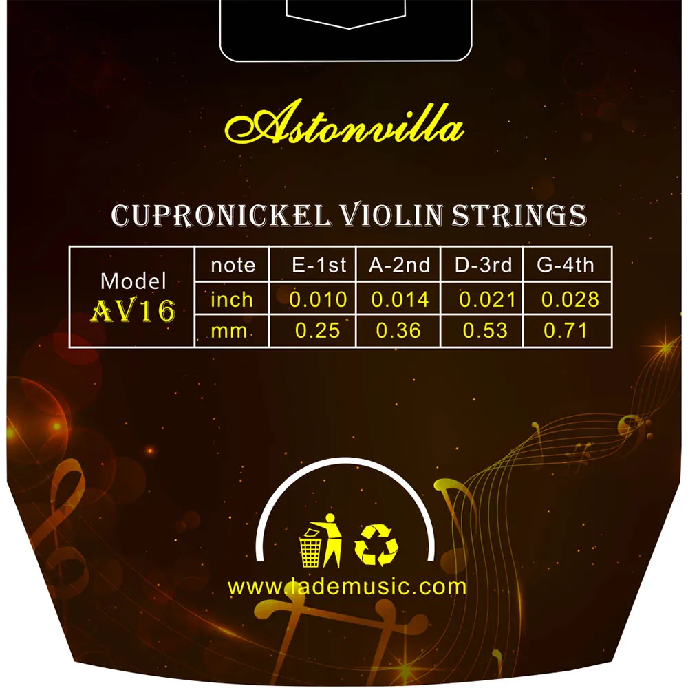 IRIN AV16 Professional Multiple Colors Violin Strings (E-A-D-G) Nickel Silver Wound for 4/4 3/4 1/2 1/4 Music Accessories