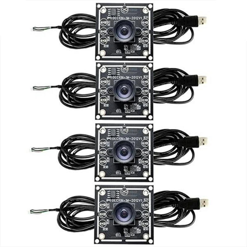 

AC17-4Pcs Модуль камеры 100 градусов 1MP OV9732 1280X720 USB Бесплатный драйвер Ручная фокусировка, с 3-метровым кабелем для Winxp/7/8/10