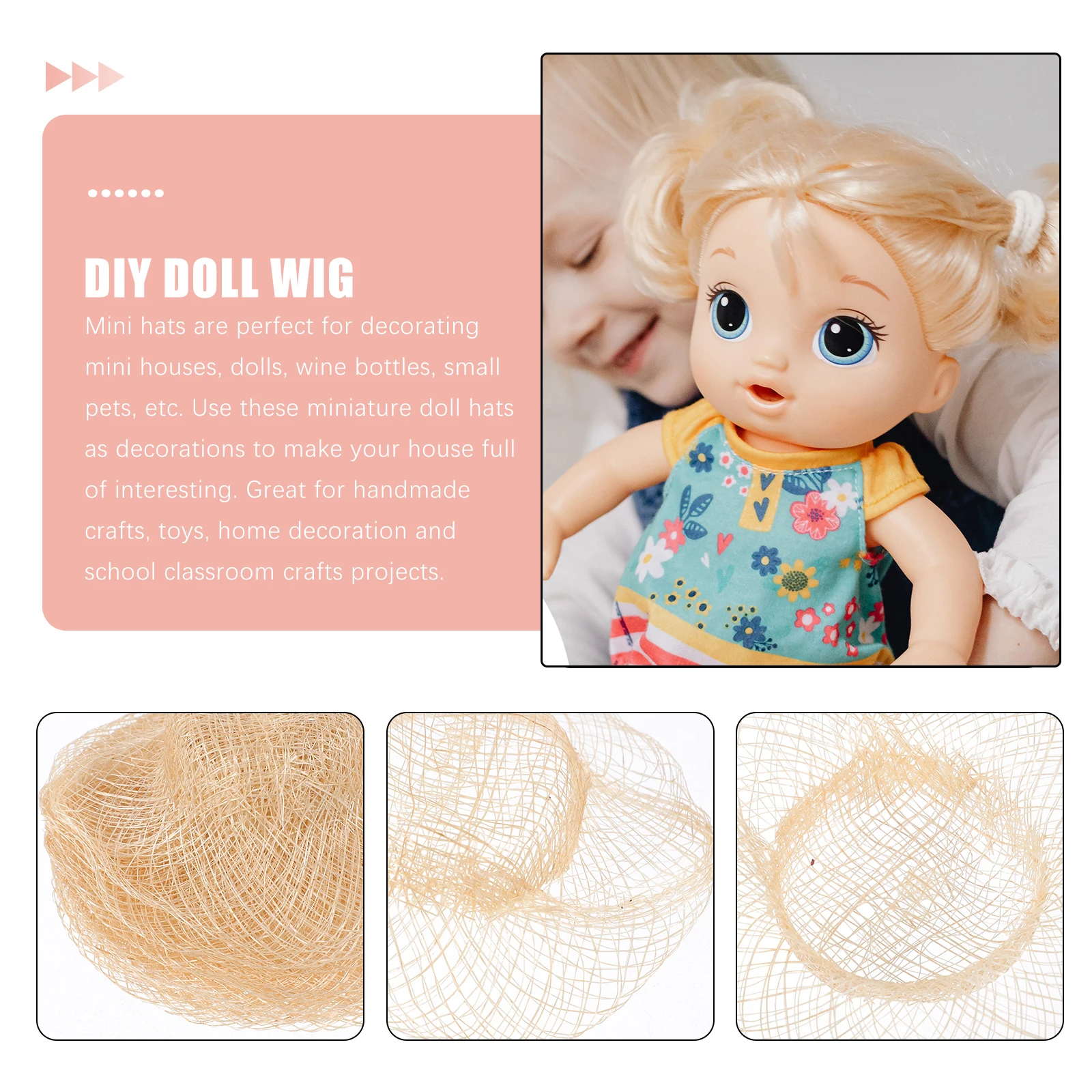 

12 Pcs Braided Straw Hat Tiny to Weave Mini Top Hats for Crafts Miniature Woven