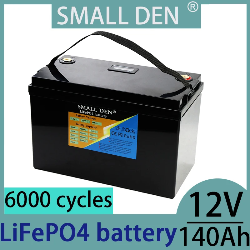 12.8V 140ah lithium iron phosphate battery 12.8V camping vehicle off-road off grid solar wind battery 6000 cycle RV solar energy