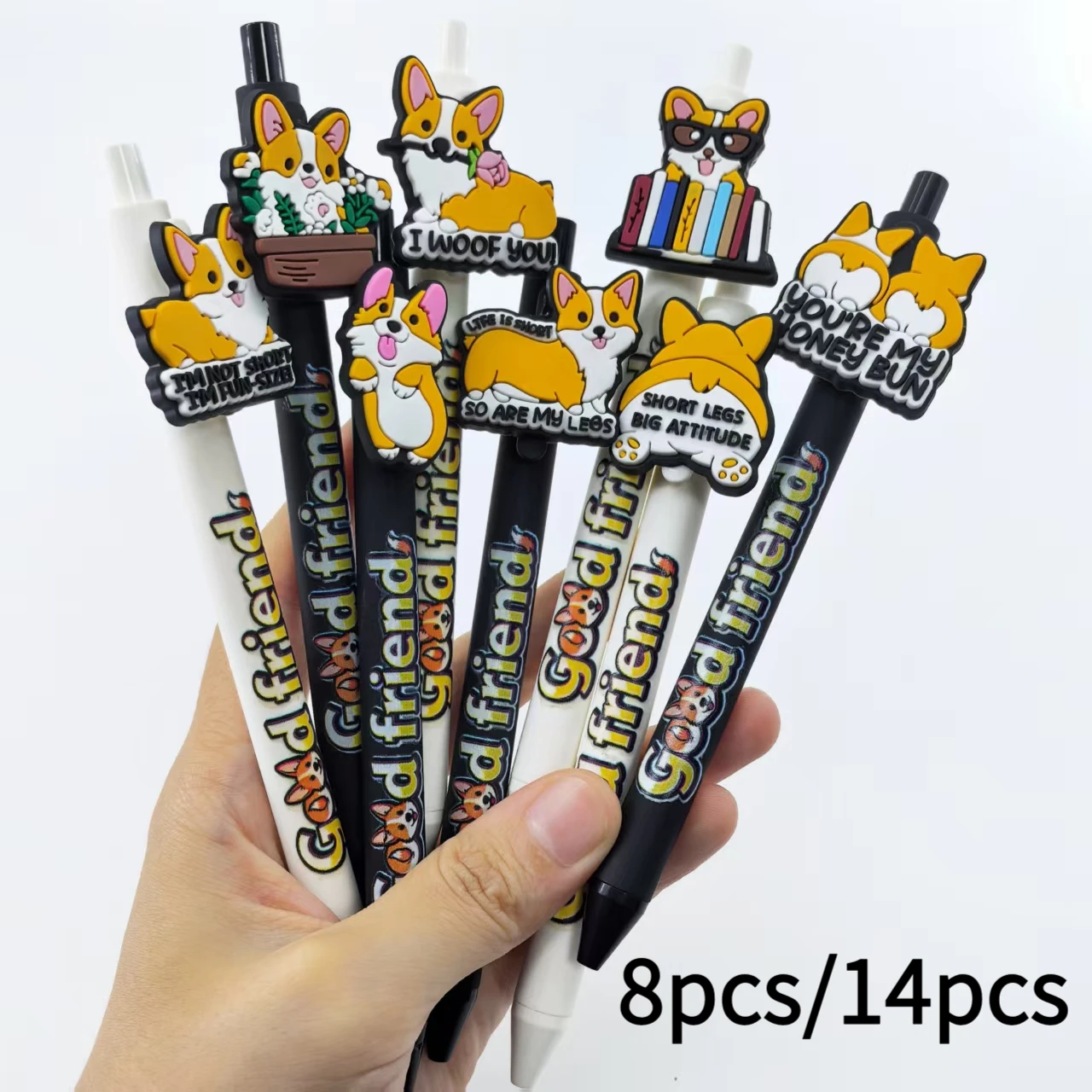 

8 шт./14 шт., шариковая ручка на тему корги для собак, пресс для щенков, ежедневные канцелярские принадлежности для офиса и учебы