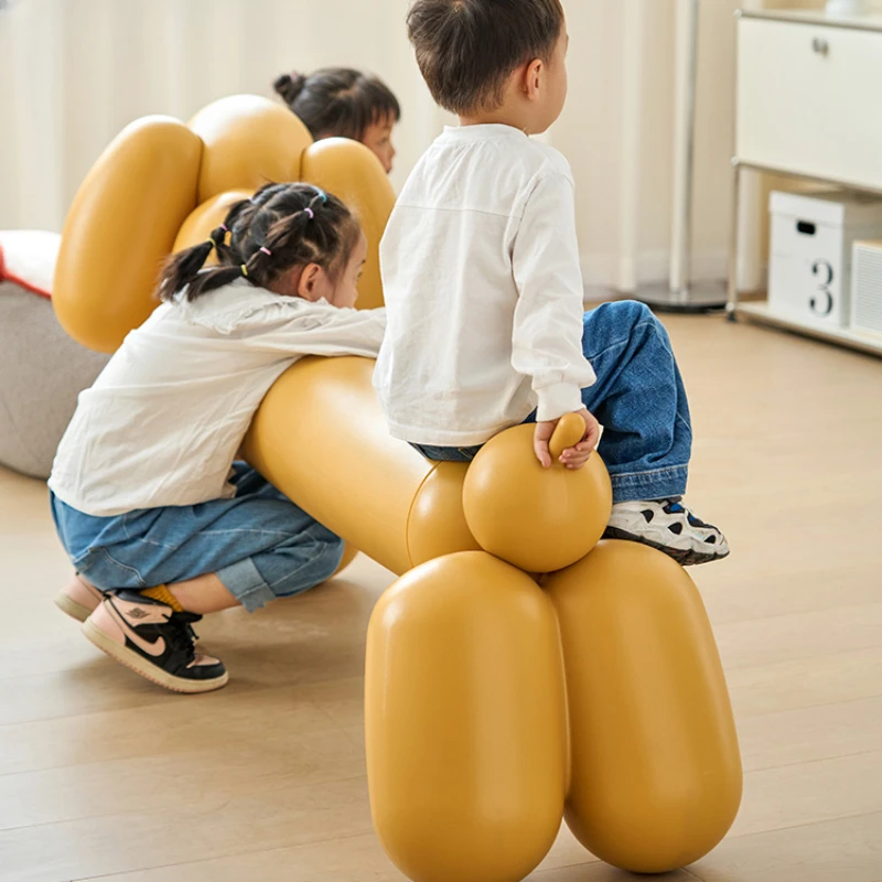 Kindergarten shoe changing stool, bedroom bed tail stool, designer, leisure courtyard animal sitting stool