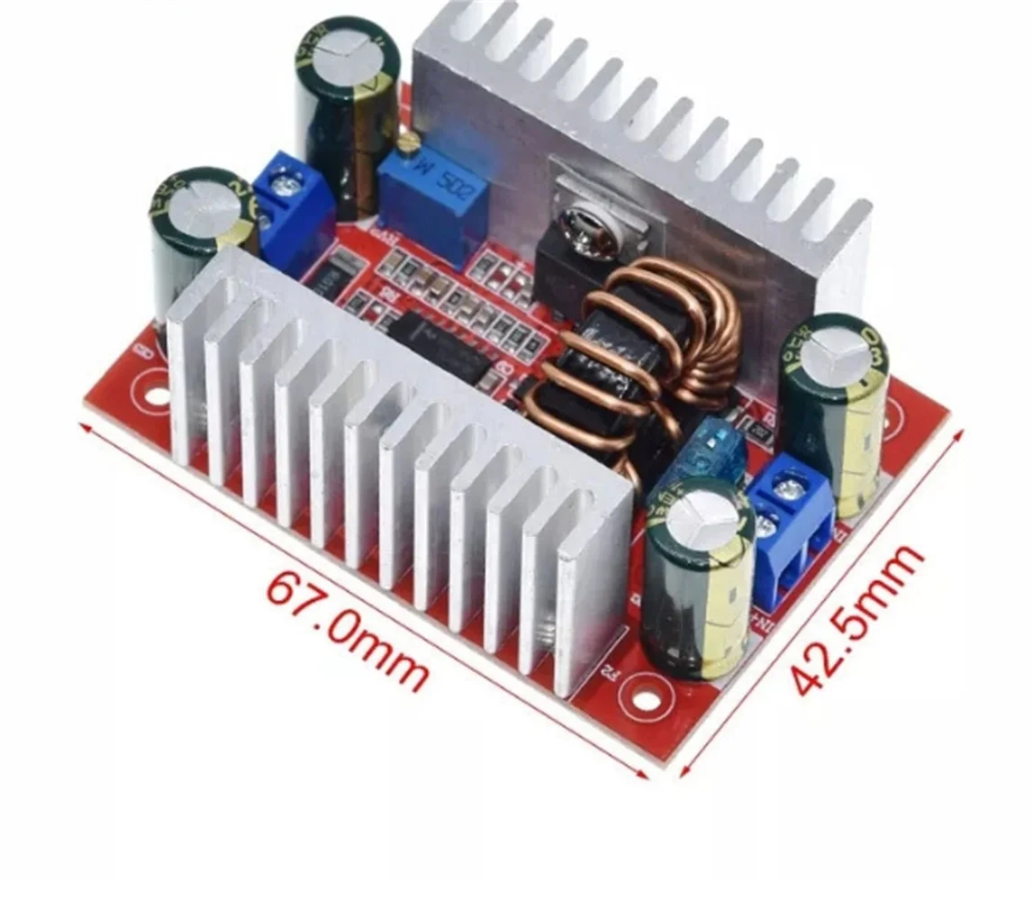 Convertidor de impulso ajustable DC-DC400W 15A, módulo de fuente de alimentación de corriente constante, transformador de carga para coche, controlador LED