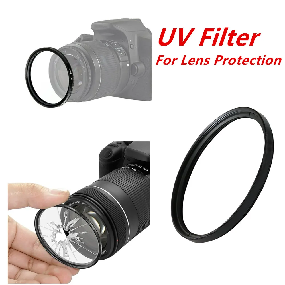 Accessories Kit UV Filter + Lens Hood Cap + 2x Glass LCD Protector for Nikon CoolPix P1000 Digital Camera