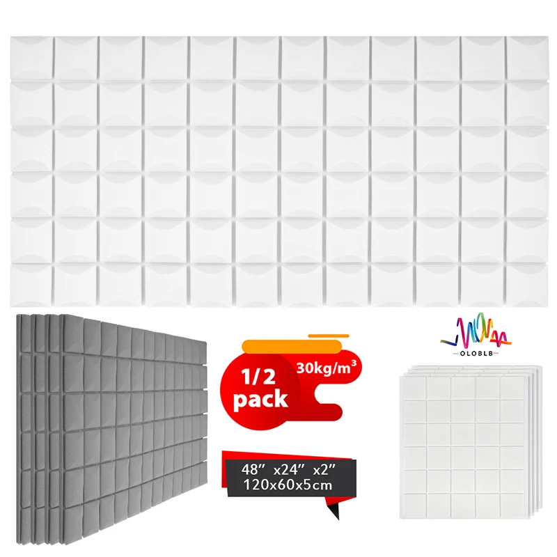 

Noise Insulation Foam 1/2 Pack, Mushroom Head High-Density Panel, Used For Home Office Music Studio Self-Adhesive Soundproofing