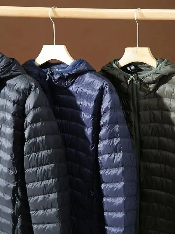 معطف رجالي شتوي خفيف الوزن بغطاء للرأس من القطن Jaet مقاوم للرياح ومقاوم للماء ودافئ وفضفاض من القطن مناسب للشباب ملابس غير رسمية