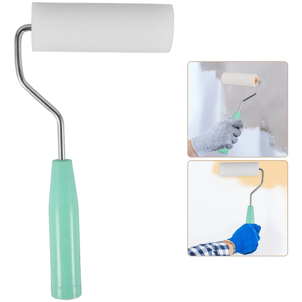 1Set Small Portable Paint Roller Brush with Plastic Frame Multi-Use Wall Painting Roller Kit for Latex and Oil Paint