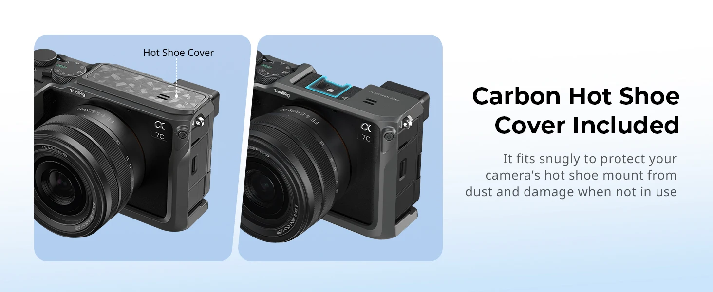 SmallRig Gehäuse für Sony Alpha 7C II / 7CR Tantalumgrau mit Blitzschuhabdeckung, integriertem ergonomischen Griff und vollständigem Schutz -5560 – Detail 5