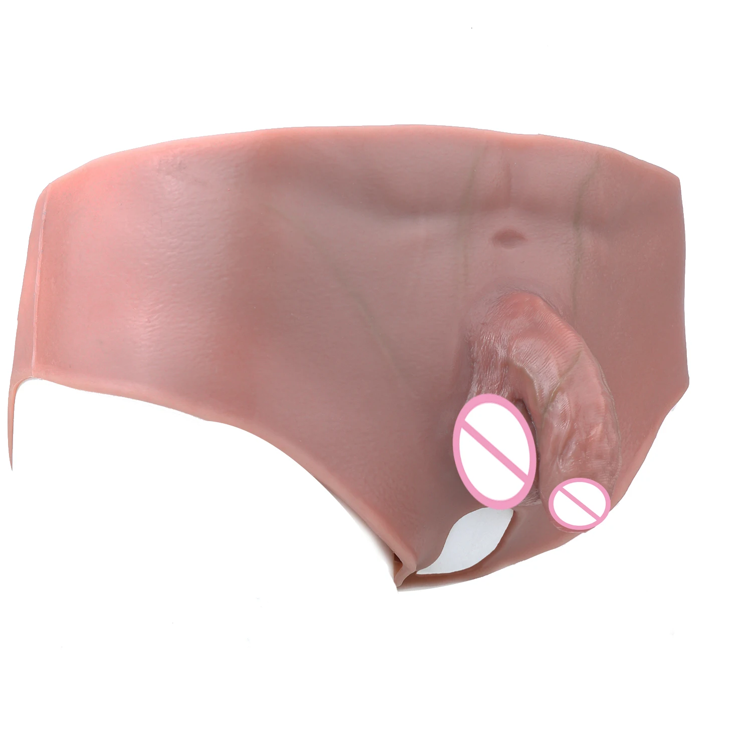 FAAK Silicone Open-crotch Solid Dildo Panties For Transgender Lesbian Female To Male Realistic abdominal muscles Underwear