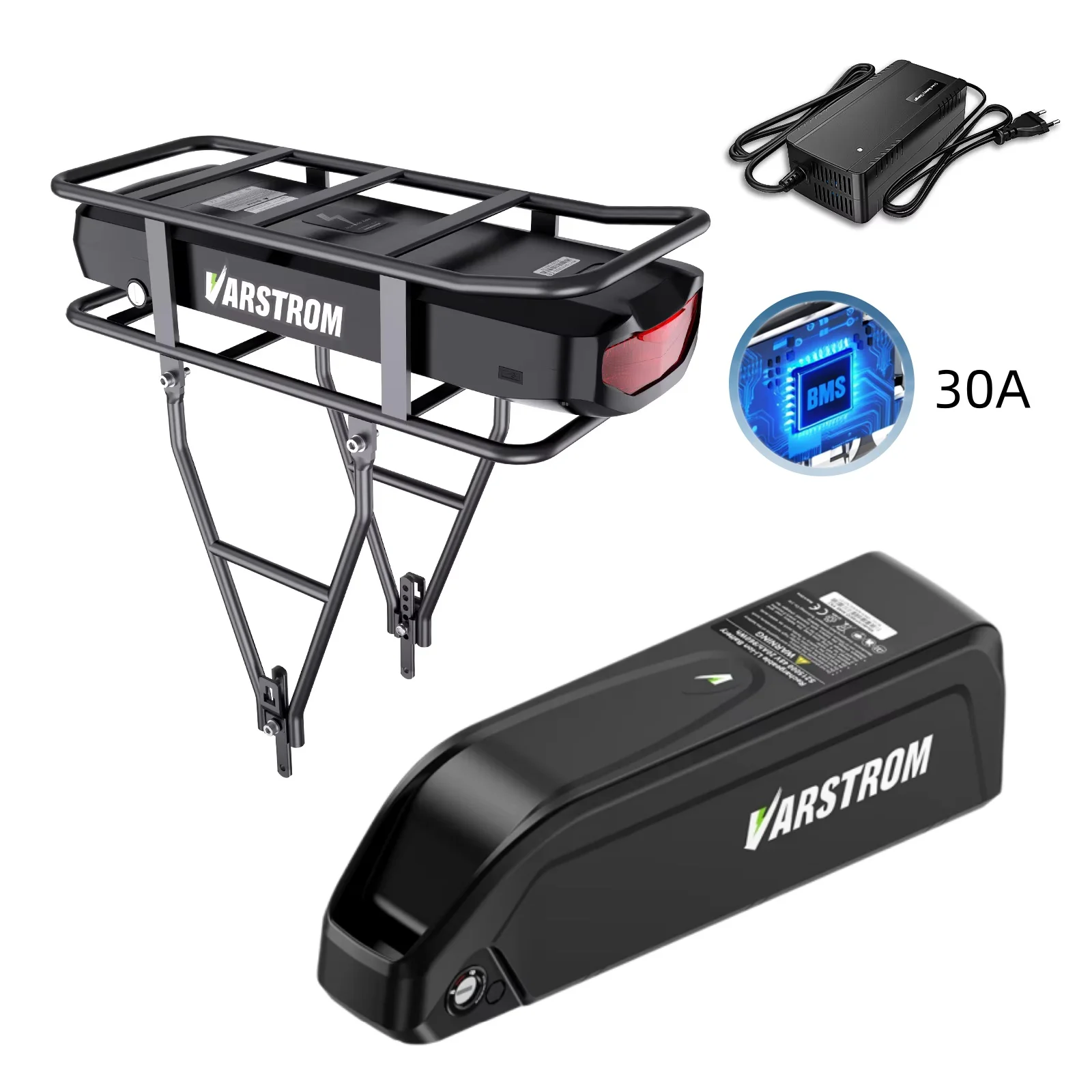 [EU Direct] Batteria per e-bike Varstrom Hailong Max 20Ah 36V 48V 52V 40A BMS con celle 21700, batteria da tubo inferiore/portapacchi posteriore per motore bici elettrica da 500W 750W 1000W, spedita