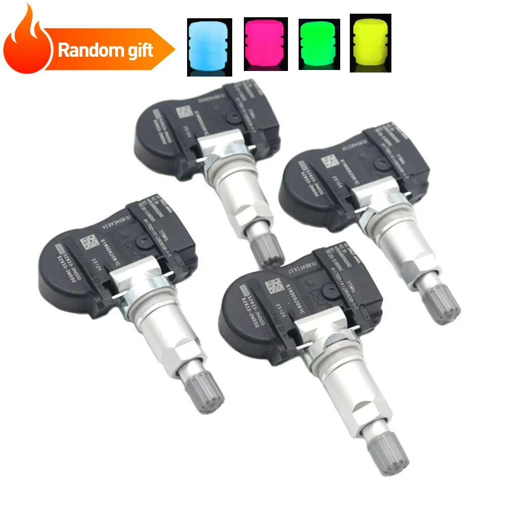 

52933-3N000 Датчик контроля давления в шинах TPMS 315 МГц для Hyundai Accent Equus Santa Fe Genesis Coupe Светящаяся крышка клапана автомобильных шин