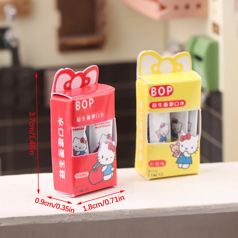 Miniatuur 1/12 schaal poppenhuis mondwater fles model badkamer decoratief speelgoed voor poppenhuis micro scène foto rekwisieten