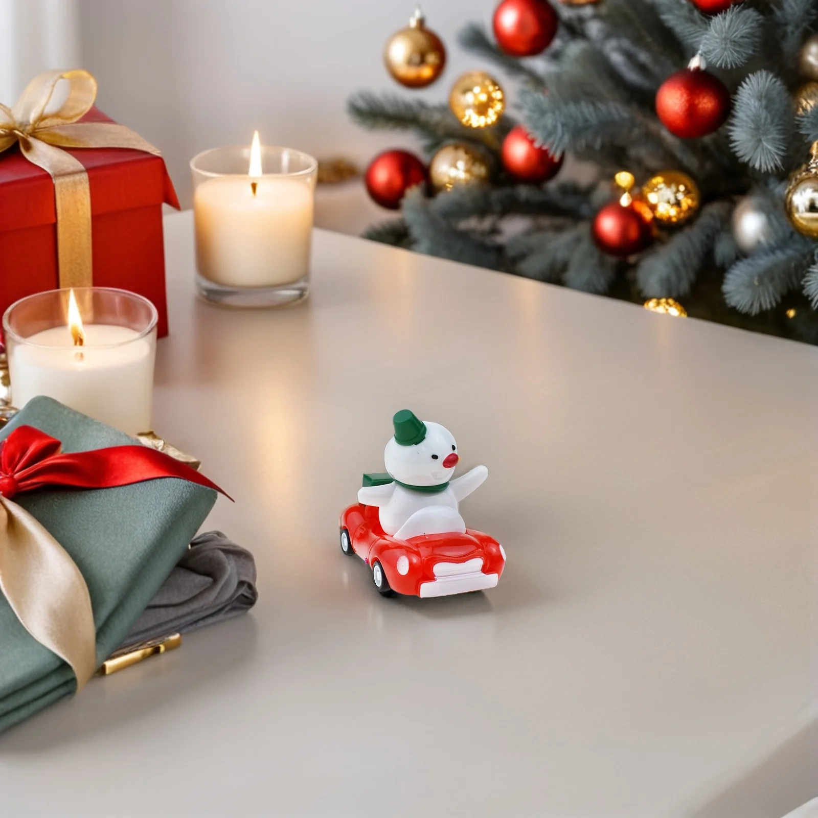 

6Pcs Holiday Pull Back Cars Featuring Santa Claus Snowman Xmas Theme Friction Powered Racers for Kids Party Supplies Goodie Bags