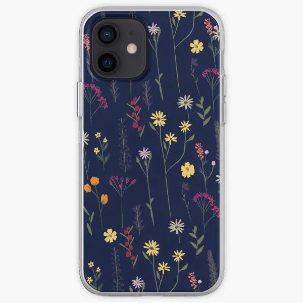 Hand Drawn Cute Dried Pressed Flowers Il  Phone Case Customizable for iPhone 11 12 13 14 Pro Max Mini X XS XR Max 6 6S 7 8 Plus