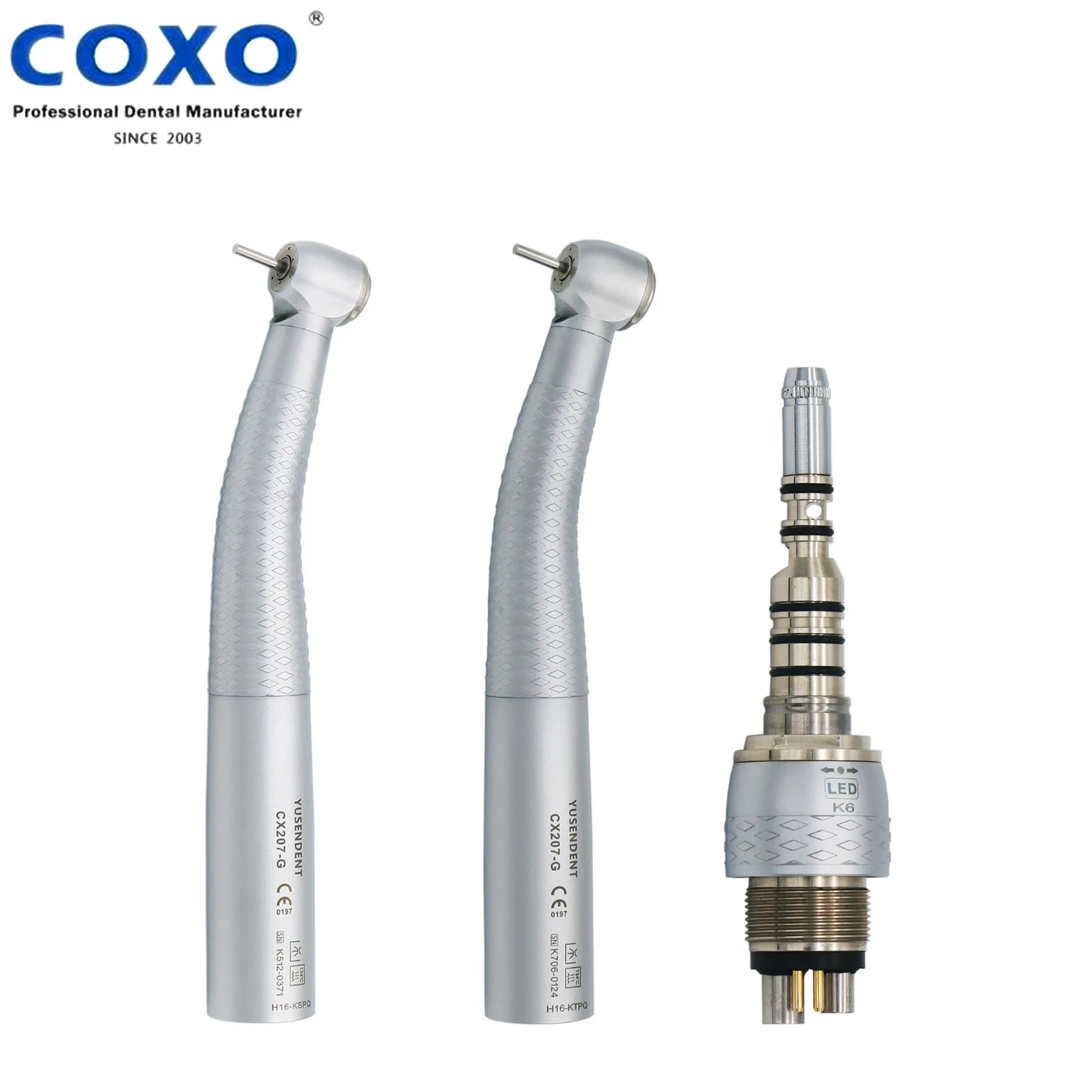 

COXO Dental Fiber Optic High Speed Handpiece LED Turbine CX207-GK CX229-GK fit KaVo LED Coupling