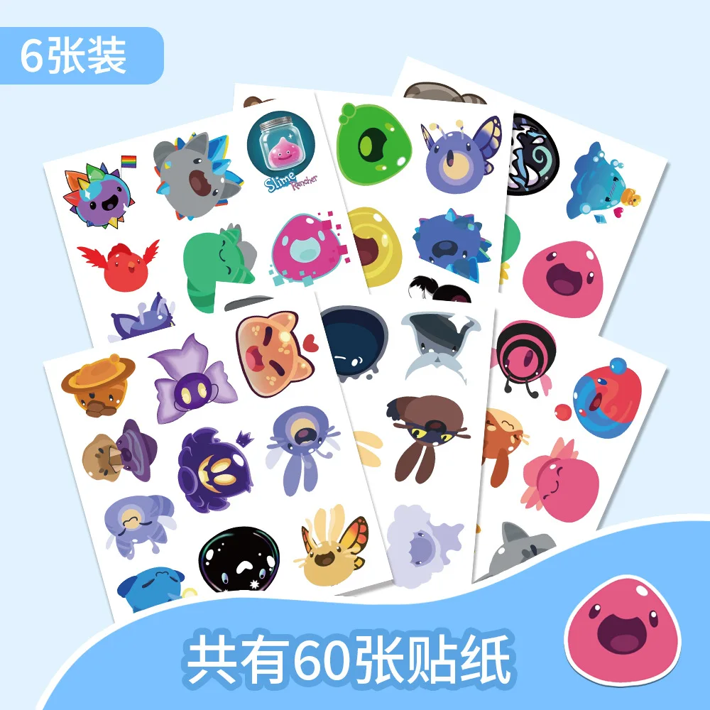 

60PCS Cartoon Slime Rancher Game Graffiti Sticker DIY Decoration Mobile Phone Case Notebook Water Cup Toy Gift Sticker