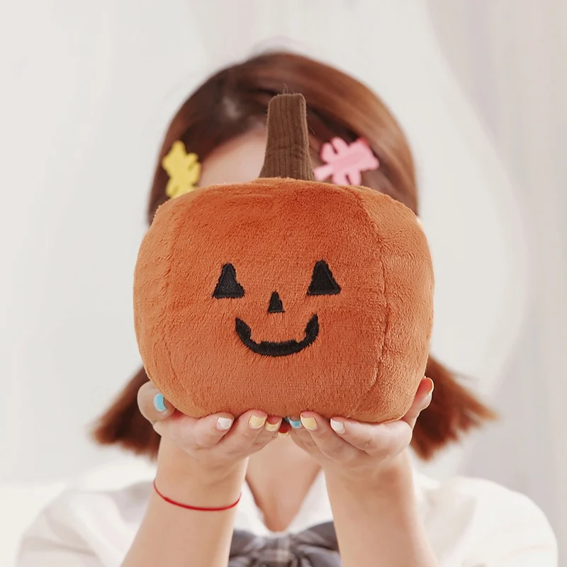 High Quality Orange Halloween Pumpkin Plush Doll Cute Pumpkin Plush Pillow Cushion Holiday Decoration Gift For Boys And Girls