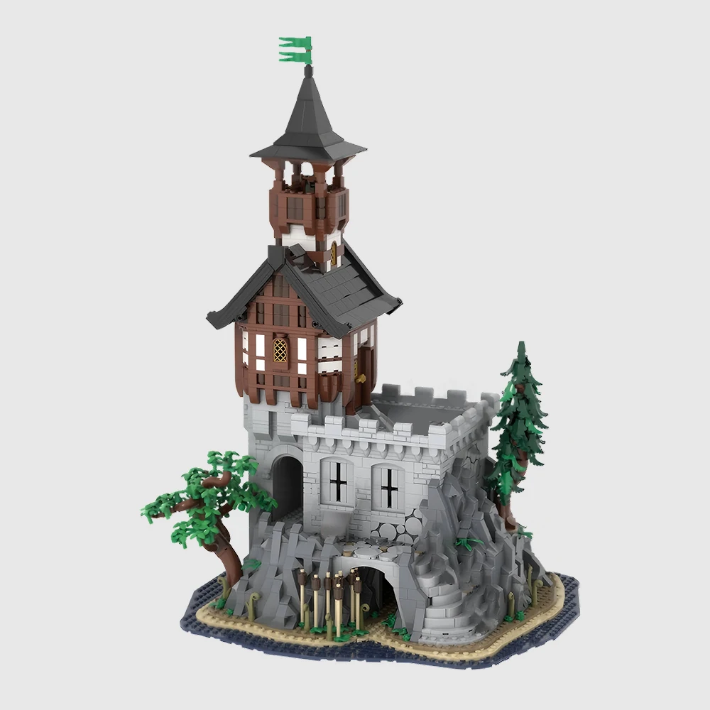 3531 Elementów MOC Średniowieczna Wieża Budynku Wyspa Kamieniowa Dom Model Klocki DIY Zestaw Zabawek do Składania Prezent dla Dzieci Chłopców