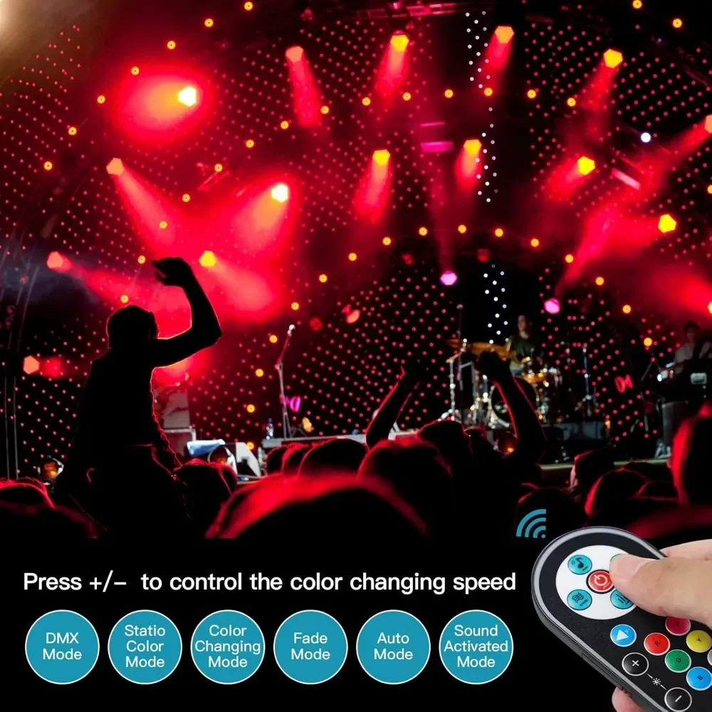 LED Par Lights 36 LED Stage Lights 7 Modes RGB DJ Lights with DMX Control DJ Uplighting Sound Activated Remote Lighting Effect