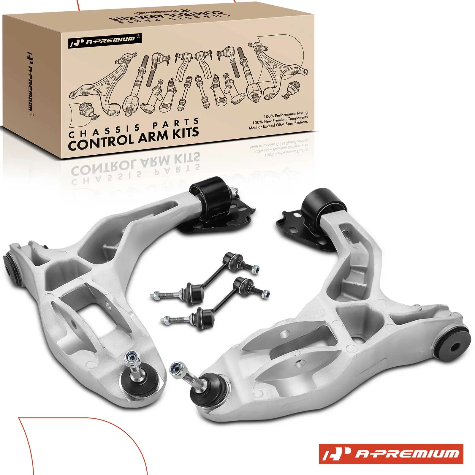 A-Premium 4x Front Control Arm with Ball Joint Sway Bar for Ford Crown Victoria 2003-2006 Lincoln Town Car 2003-2006