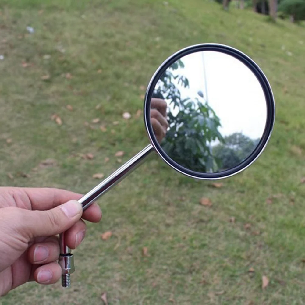 

Simple 1 Pair Motorcycle Scooter Mirrors Universal Motorbike Rear View Mirror 8Mm Round Oval Convex Mirrors