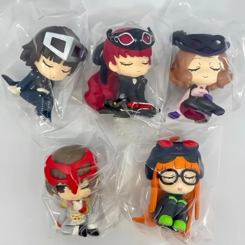 Figurka anime Persona 5, zabawka kolekcjonerska Gashapon, model w pozycji śpiącej, dekoracja domu, ozdoba, prezent dla chłopca i dziewczynki na święta.