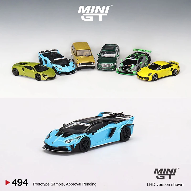 

MINIGT 1:64 Model Car Lambor LB-Silhouette WORKS Aventador GT EVO Alloy Sport Vehicle #494 Baby BlueE