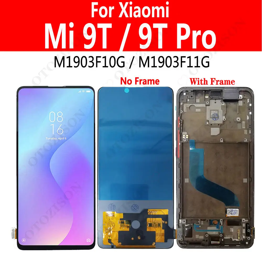 For Xiaomi Mi 9T LCD Display 9T Pro LCD With Frame M1903F10G M1903F11G LCD Touch Screen Digitizer Assembly Replacement Parts