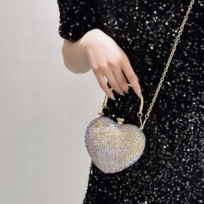 

Роскошная сумка через плечо 2025 года, кошелек для монет с цепочкой, маленькая сумка Fraance Sle, сумка Briti Sle с бриллиантами, сумка с надписью в виде сердца