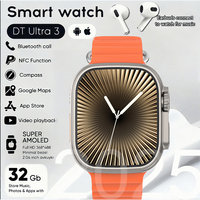 For Apple DT Ultra 3 Google map NFC Smart Watch 32G Memory Music Video NFC Bluetooth Call Waterproof Smart Watch For Android iOS