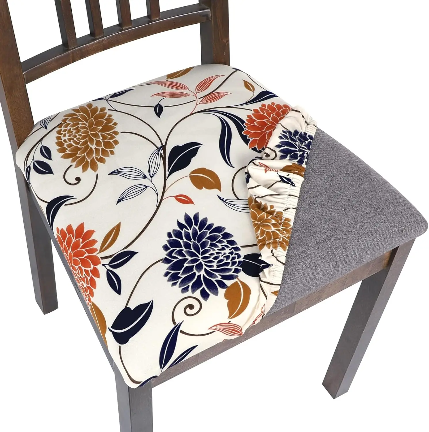 

Seat Covers For Dining Room Chairs Stretch Printed Chair Seat Covers Set Of 4, Removable Washable Upholstered Chair Seat