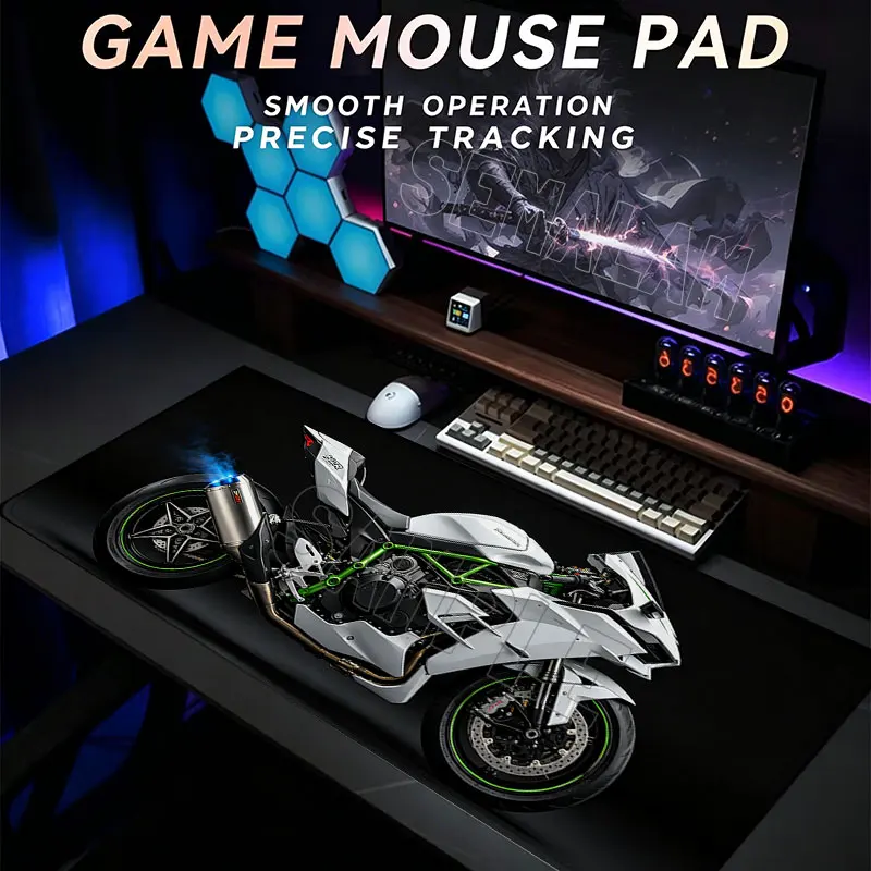 Motorcycle design Large Gaming Mouse Pad Anti Slip Desk Mat Durable Stitched Edge Table For Laptop PC Gamer Game Accessories