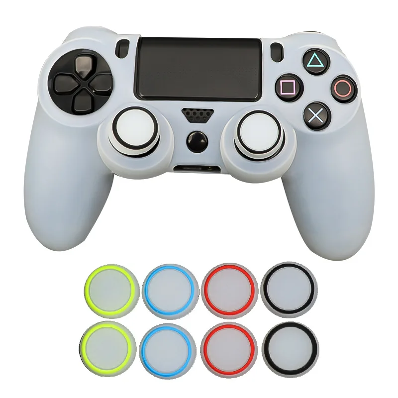 4pcs Non-slip Silicone Analog Joystick Cover for Sony PS5/PS4/PS3 Game Controller Accessories Thumb Stick Grip Luminous Cap