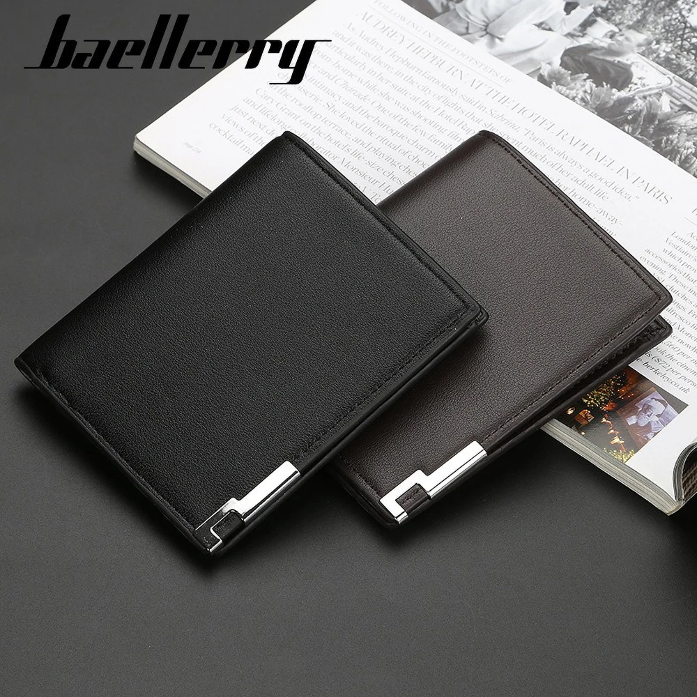 Men's Front Pocket Wallet Business Style RFID Blocking Zipper 6 Slots Slim PU Leather for Office