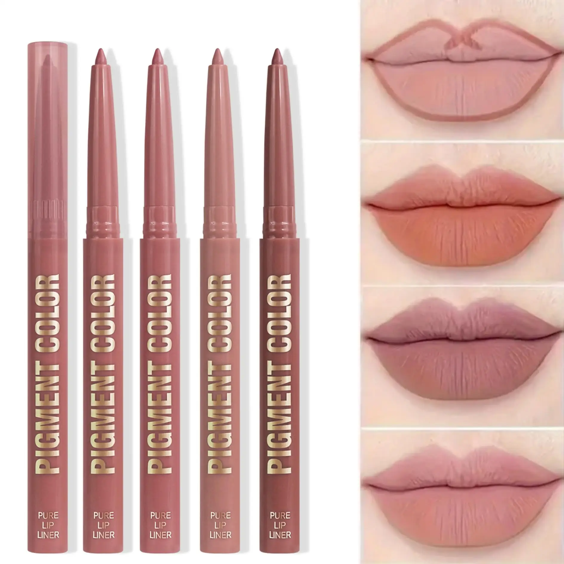 Nude Matte Lip Liner, Moisturizing, Natural Lipstick,Waterproof,Long-lasting Lip Gloss