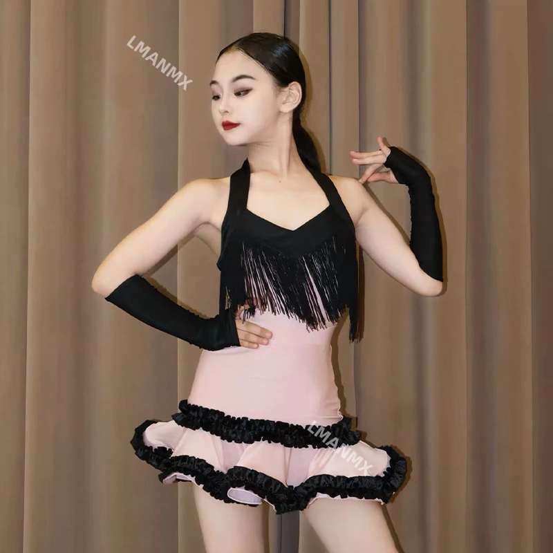 Mädchen 2025, neues Herbst/Winter-Tanz-Tutu für die tägliche Praxis mit Quasten für Kinder