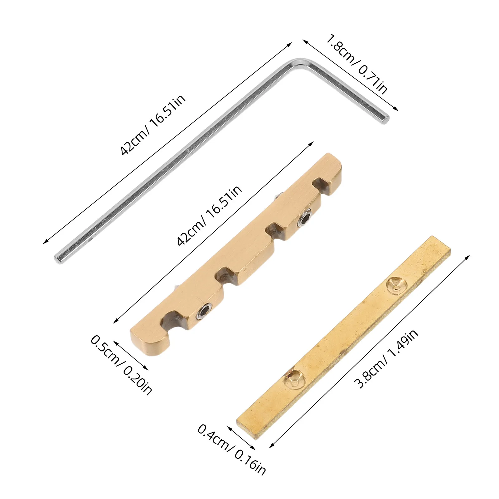 1Set Adjustable Brass Guitar Nut for 4 String Electric Bass Precision Replacement Guitar Bridge Nut Optimized for Clear Tone and