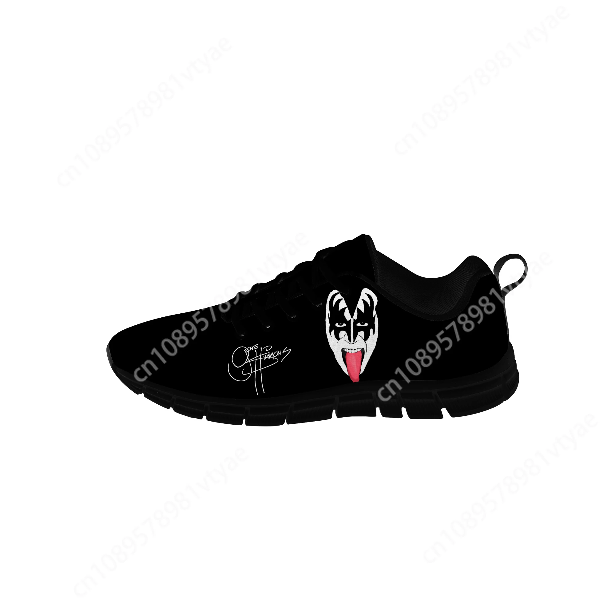 Gene Simmons Sneakers Kiss Mens Womens Teenager Casual Shoes Canvas Running Designer Shoes Cosplay 3D Printed Lightweight shoe