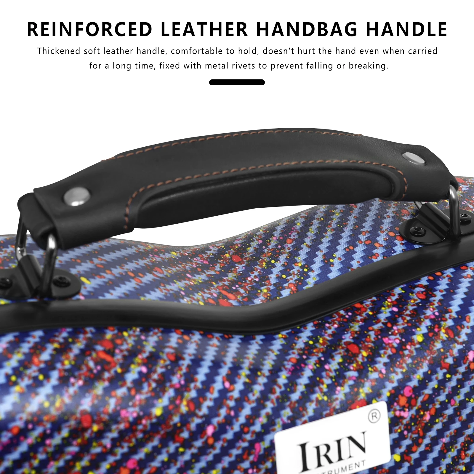 IRIN Violin Case 4/4 Violin Box Carbon Fiber Composite Lightweight Fiddle Bag Backpack with Hygrometer Violin Accessories