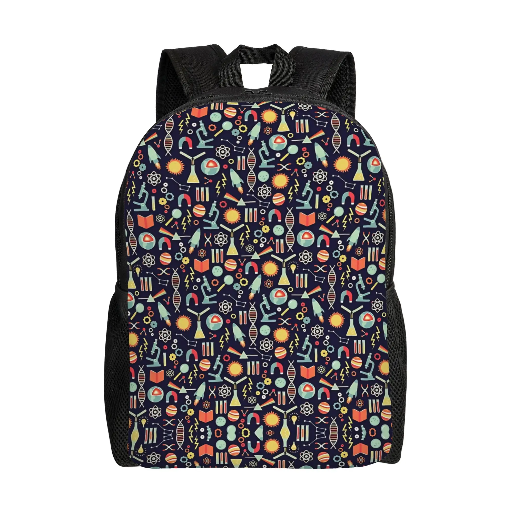 Chemistry Science Test Tubes Lab School Subject Backpack  Male Polyester Travel Backpacks Durable Aesthetic School Bags Rucksack