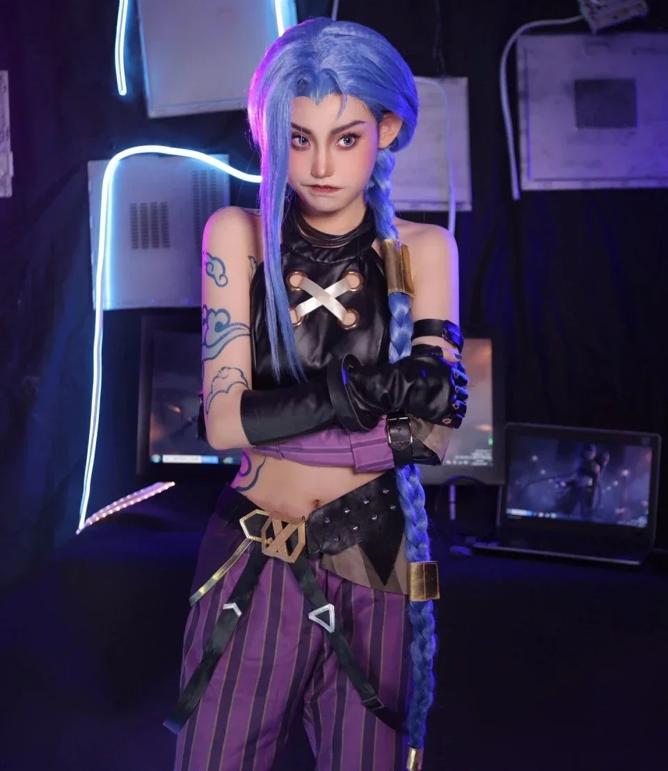 

Jinx Cosplay Costume LOL Suit for Halloween Carnival Party Event Anime Adult COS Christmas Gift