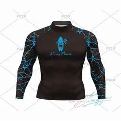 Men Surf Sunscreen Diving Suit Rash Protection T-Shirt Swimsuit Tight Short-Sleeved Swimming Floating UV Protection Diving Suit