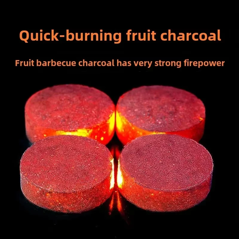 100 قطعة أقراص مشعل النار الطبيعية للشواء ، فحم الإضاءة السريعة لإشعال أقراص حفرة الخشب الموقد الفحم كاتب للشواية