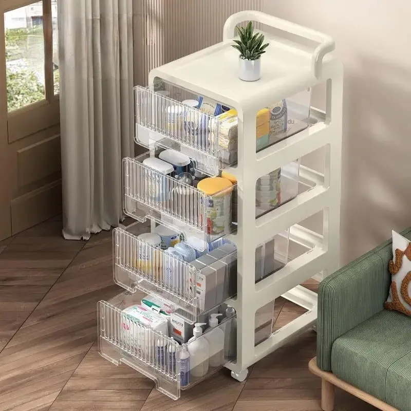 Multi Layer Storage Rack Truck, Household Portable Organization Racks, Uso para Brinquedos Snacks Livros e Produtos para Bebês
